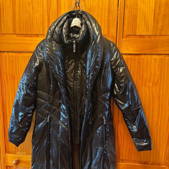 Rainforest Womens Dowm Nylon Black Parka Puffer Coat Size M New - Picture 2 of 9